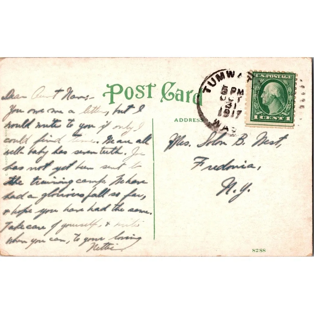 Vintage Postcard Post Office Olympia‎ Washington 1917 Handcolored